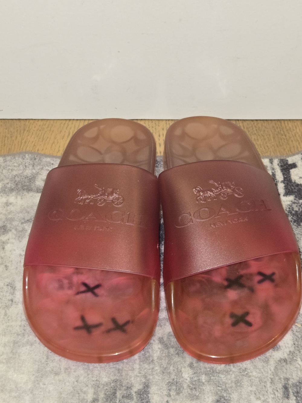 Coach Red Slide Sandals